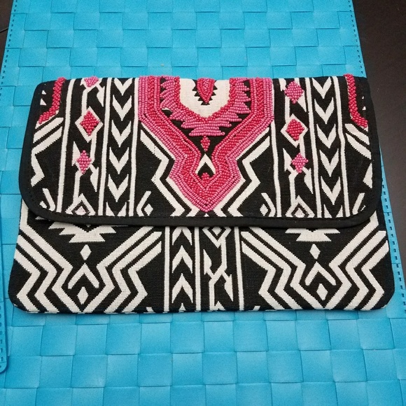 Handbags - Clutch with Aztec design